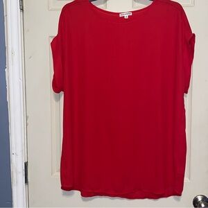 ZENANA OUTFITTERS NWOT Women’s Short Sleeve Red Tunic Top Business Casual Sz 2X